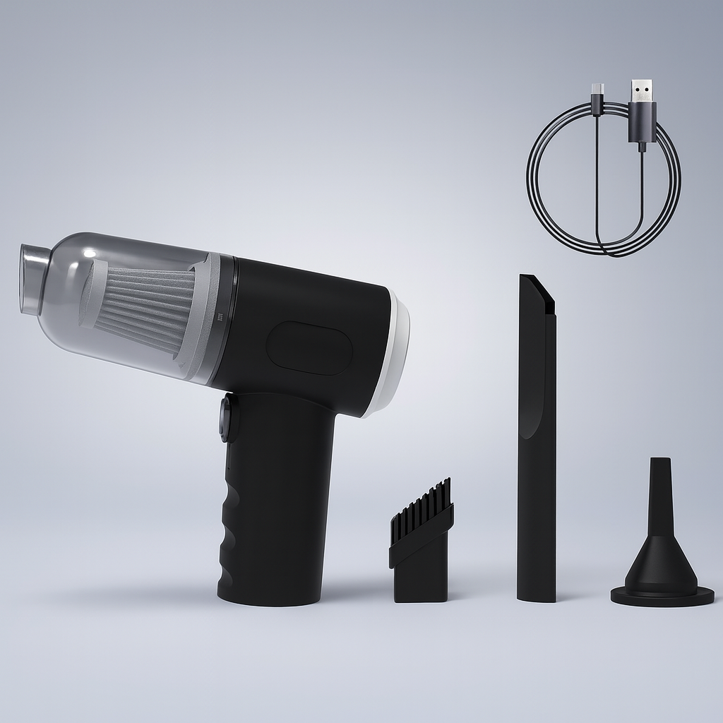 Compact High-Power Car Vacuum Cleaner – Portable Handheld Suction for Cars & Small Spaces